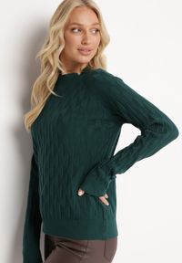 Born2be - Zielony Klasyczny Sweter z Półgolfem Nordda. Kolor: zielony. Materiał: bawełna. Styl: klasyczny #4