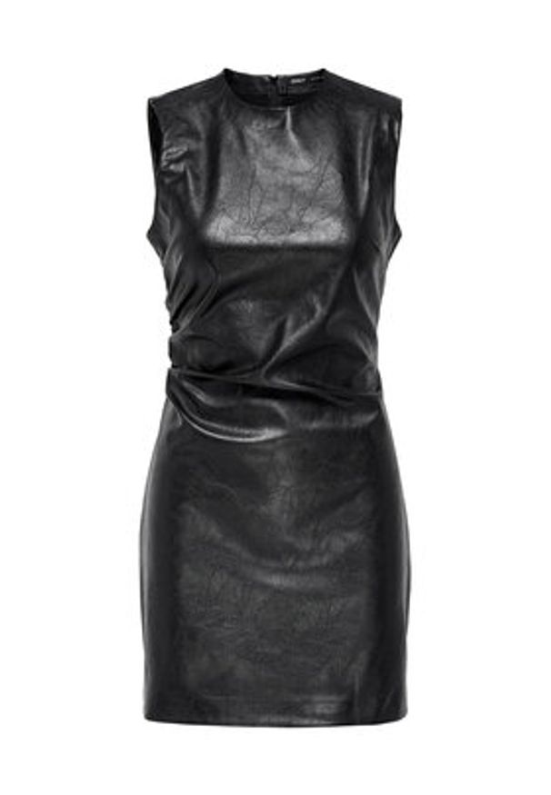 only - ONLY Sukienka z imitacji skóry Mone 15360231 Czarny Slim Fit. Kolor: czarny. Materiał: skóra