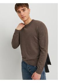 Jack & Jones - Jack&Jones Sweter Albert 12236792 Brązowy Regular Fit. Kolor: brązowy. Materiał: bawełna #4