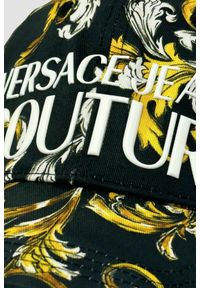 Versace Jeans Couture - VERSACE JEANS COUTURE Czarna czapka logowana z daszkiem. Kolor: czarny #3