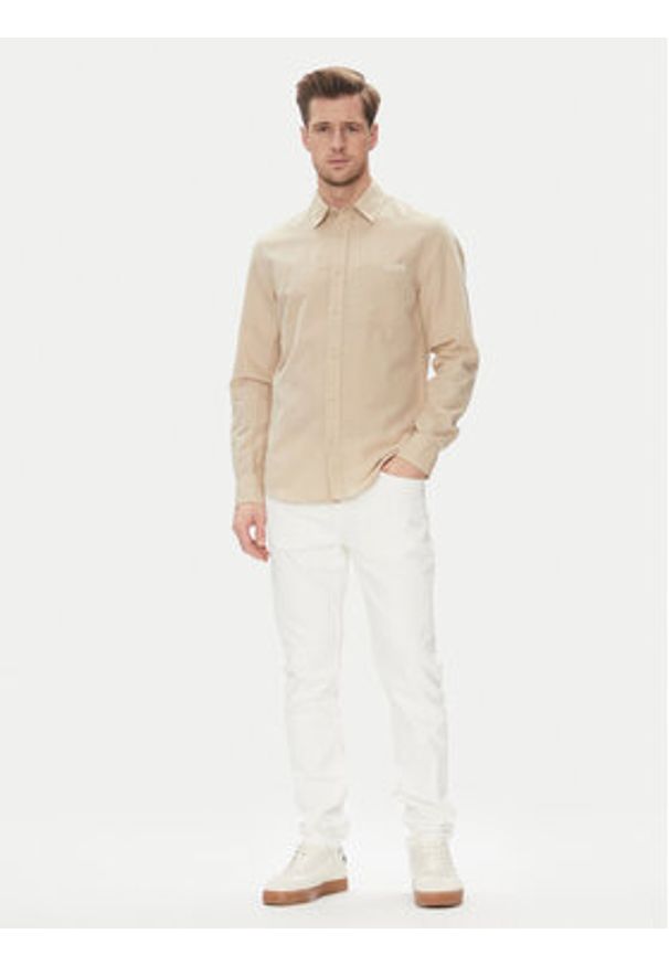 Calvin Klein Jeans Koszula J30J327295 Beżowy Regular Fit. Kolor: beżowy. Materiał: bawełna