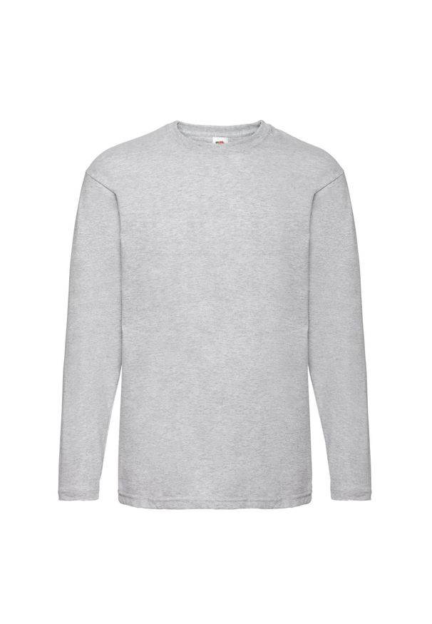 FRUIT OF THE LOOM - Koszulka Z Długim Rękawem Dla Dorosłych Unisex Valueweight. Kolor: szary. Długość rękawa: długi rękaw. Długość: długie. Sport: turystyka piesza
