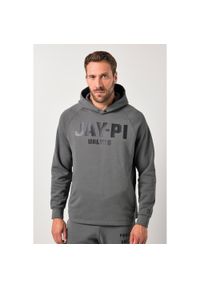 JAY-PI - Męska Bluza z kapturem belly fit fitness dzianina dresowa kaptur. Typ kołnierza: kaptur. Kolekcja: plus size. Kolor: szary. Materiał: bawełna, poliester, materiał. Sport: fitness #1