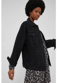 Answear Lab kurtka jeansowa damska kolor czarny przejściowa oversize. Kolor: czarny. Materiał: jeans. Styl: wakacyjny #1