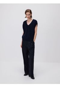 Reserved - Kamizelka z domieszką wełny - granatowy. Kolor: niebieski. Materiał: wełna #1