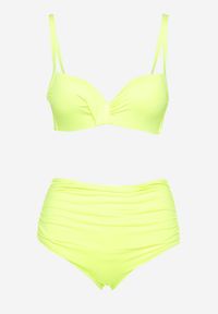 Renee - Jasnozielone Bikini Usztywniany Biustonosz na Regulowanych Ramiączkach i Majtki z Wysokim Stanem Olamarie. Stan: podwyższony. Kolor: zielony #6
