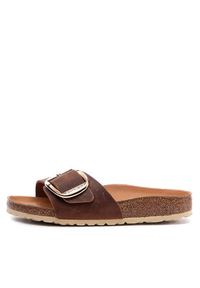 Birkenstock Klapki Madrid Big Buckle 1006525 Brązowy. Kolor: brązowy. Materiał: nubuk, skóra