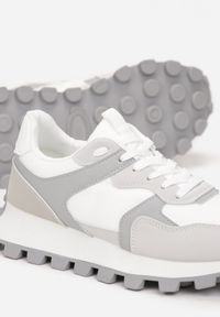 Born2be - Szare Sneakersy na Grubej Podeszwie z Przeszyciami Akyia. Kolor: szary #5