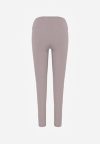 Born2be - Jasnoszare Legginsy w Stylu Basic z Wyszczuplającym Pasem Samertes. Okazja: do pracy, na co dzień, na spacer. Stan: podwyższony. Kolor: szary. Długość: krótkie. Styl: casual #2