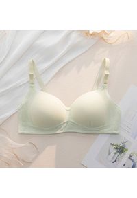 Intica - Biustonosz bezszwowy bez fiszbin codzienny elegancki Sibylle. Kolor: zielony. Materiał: skóra, materiał