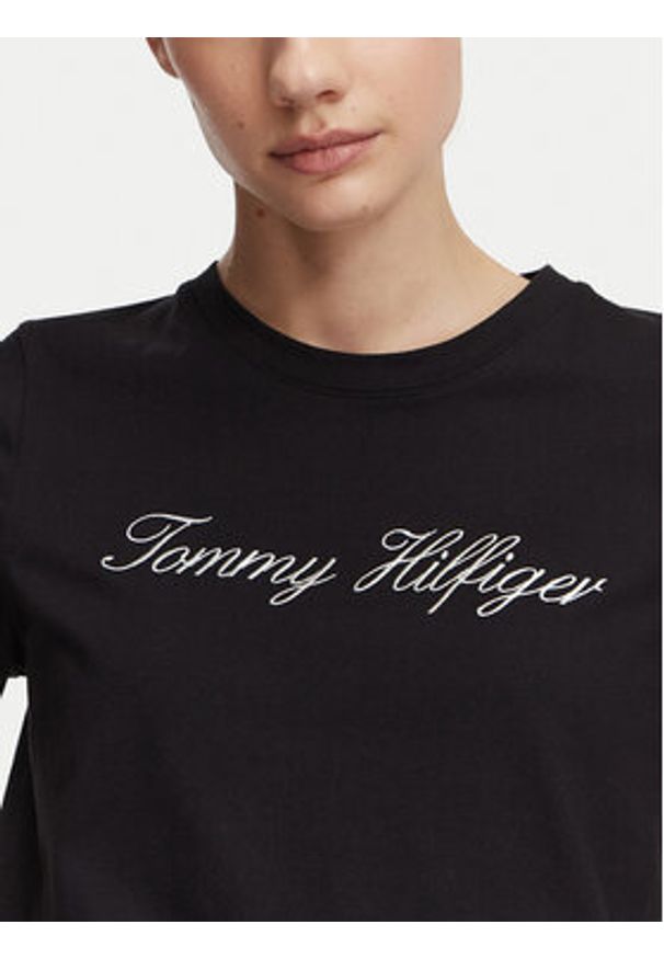 TOMMY HILFIGER - Tommy Hilfiger T-Shirt Script WW0WW43459 Czarny Regular Fit. Kolor: czarny. Materiał: bawełna