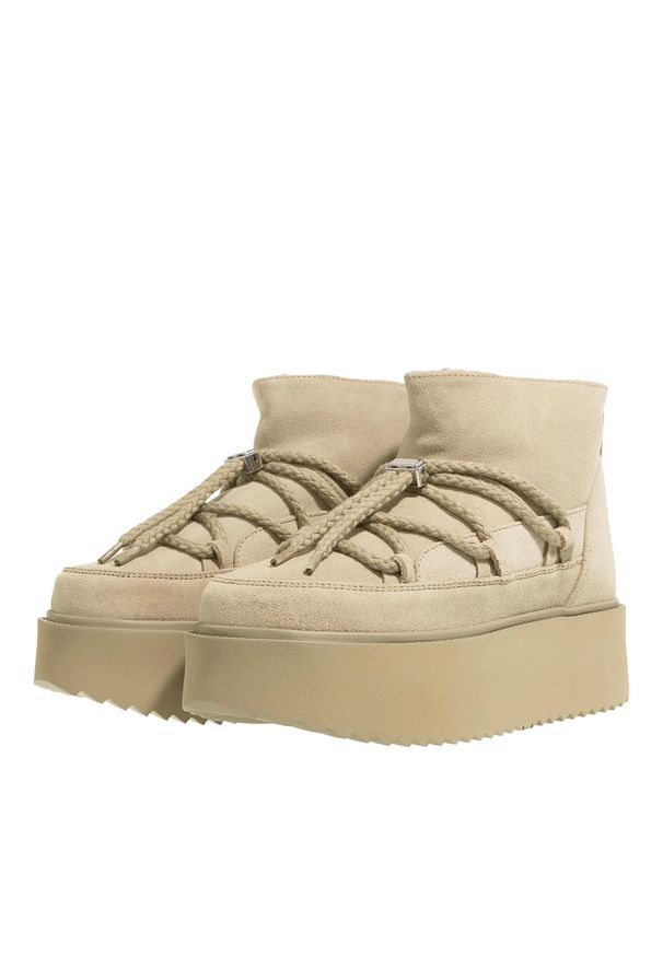 Inuikii - INUIKII CLASSIC LOW PLATFORM Śniegowce damskie. Kolor: zielony. Materiał: wełna, guma. Szerokość cholewki: normalna. Sezon: zima. Obcas: na platformie. Styl: klasyczny