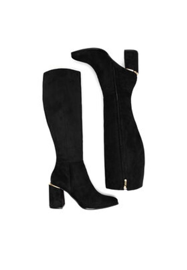 Nine West Kozaki WFA2999-1 Czarny. Kolor: czarny. Materiał: materiał