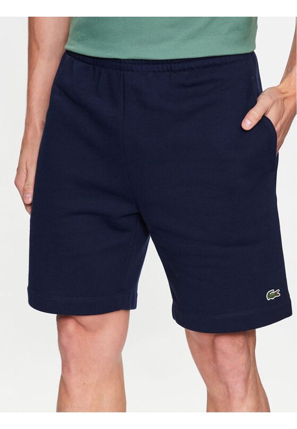 Lacoste Szorty sportowe GH9627 Granatowy Regular Fit. Kolor: niebieski. Materiał: bawełna. Styl: sportowy