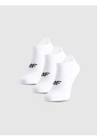 4f - 4F Skarpetki sportowe przed kostkę (3-pack) dziewczęce - białe 38-40. Kolor: biały. Materiał: materiał