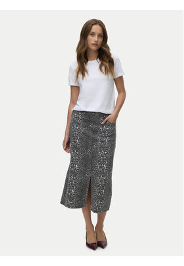 Vero Moda Spódnica jeansowa Veri 10336316 Szary Regular Fit. Kolor: szary. Materiał: bawełna