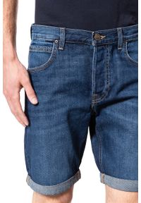 Lee - SPODENKI LEE 5 POCKET SHORT CLEAN MOAB L73EJLKU. Materiał: jeans. Wzór: aplikacja