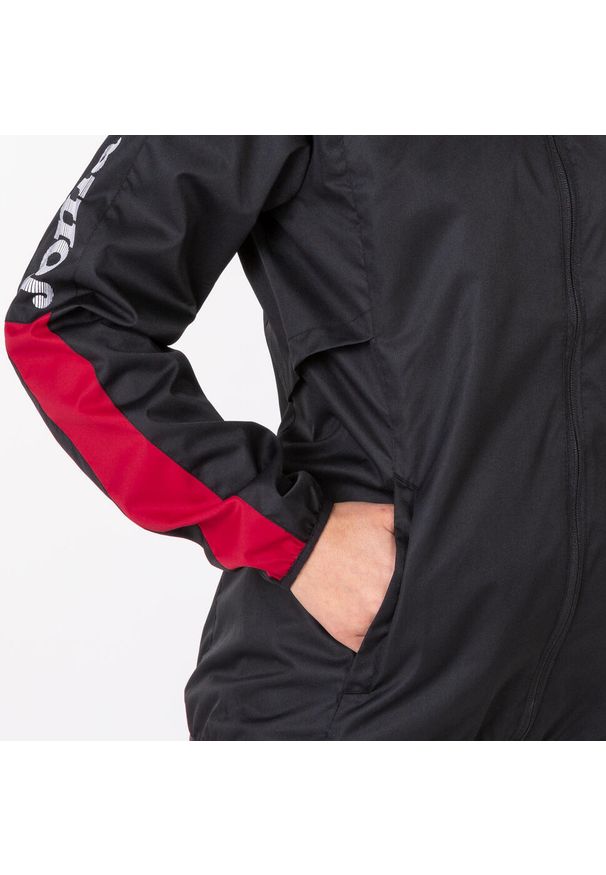 Kurtka przeciwdeszczowa damska Joma Championship IV czarno-czerwona 2XS. Kolor: wielokolorowy, czarny, czerwony