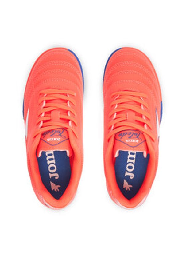Joma Buty do piłki nożnej Toledo Jr 2507 TOJS2507TF Koralowy. Kolor: pomarańczowy. Materiał: skóra