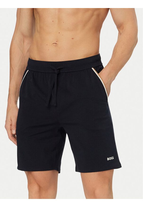 BOSS Szorty sportowe Unique 50545942 Granatowy Regular Fit. Kolor: niebieski. Materiał: bawełna. Styl: sportowy
