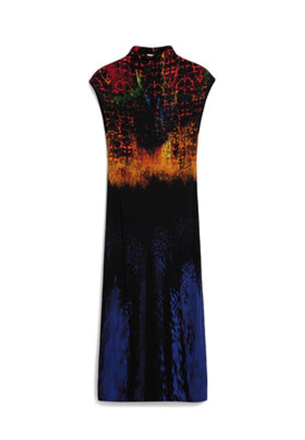 Desigual Sukienka koktajlowa Psicho Animal 26SWVK41 Kolorowy Slim Fit. Materiał: wiskoza. Wzór: kolorowy. Styl: wizytowy
