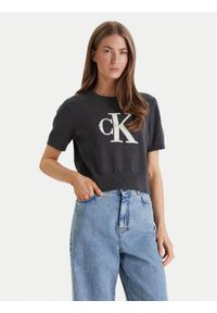 Calvin Klein Jeans Sweter Chunky LV044E306G Szary Regular Fit. Kolor: szary. Materiał: bawełna #1