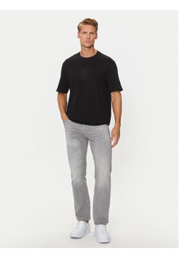 Armani Exchange T-Shirt 6DZTLE ZJ9JZ 1200 Czarny Regular Fit. Kolor: czarny. Materiał: bawełna