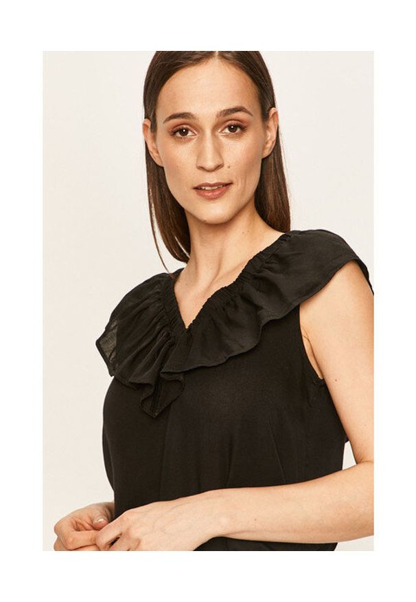 Lee - LEE RUFFLE TANK DAMSKA BLUZKA BLACK L46GAB0