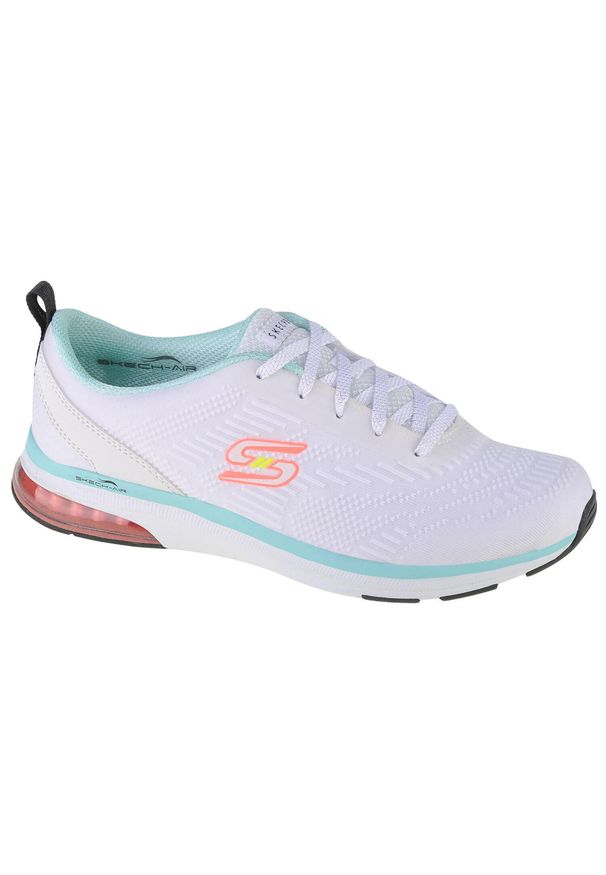 skechers - Buty do chodzenia damskie, Skechers Skech-Air Edge - Mellow Days. Kolor: biały, wielokolorowy. Materiał: guma, syntetyk, materiał. Sport: turystyka piesza