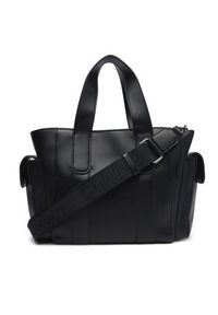 Calvin Klein Torebka Webbing Strap Small Tote LV04F3290G Czarny. Kolor: czarny. Materiał: skórzane #2