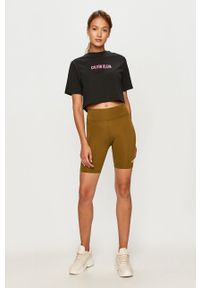 Calvin Klein Performance - T-shirt. Okazja: na co dzień. Kolor: czarny. Materiał: bawełna, dzianina, elastan. Wzór: nadruk. Styl: casual #3