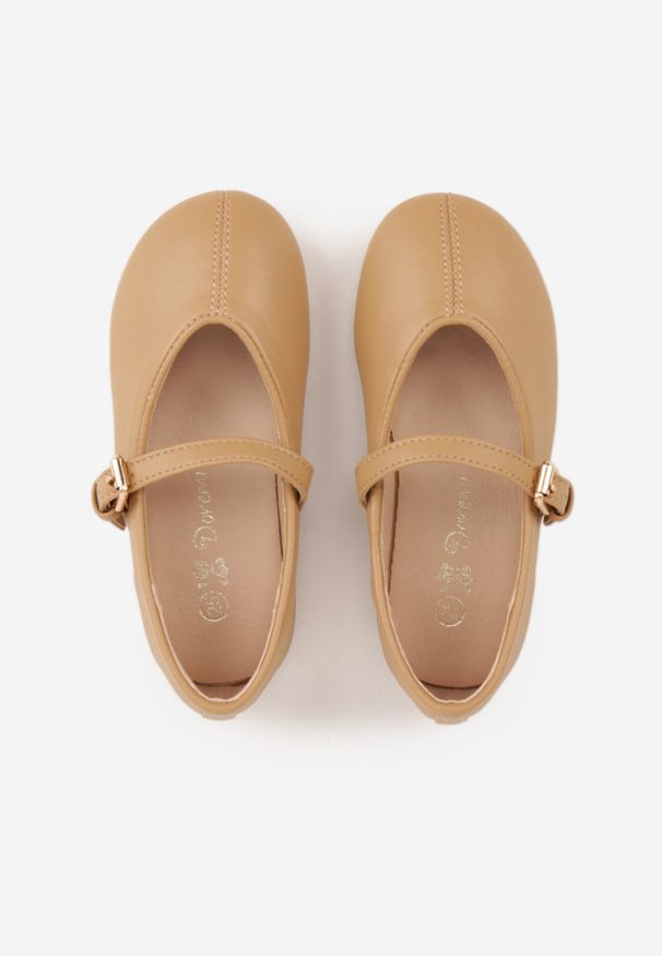 Born2be - Brązowe Klasyczne Balerinki Mary Jane z Paskiem z Klamerką Timabelle. Okazja: na uczelnię. Zapięcie: pasek. Kolor: brązowy. Materiał: jeans. Styl: klasyczny