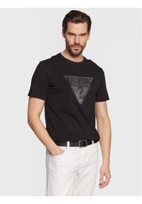 Guess T-Shirt Shiny Gel Triangle M3GI33 J1314 Czarny Slim Fit. Kolor: czarny. Materiał: bawełna #1