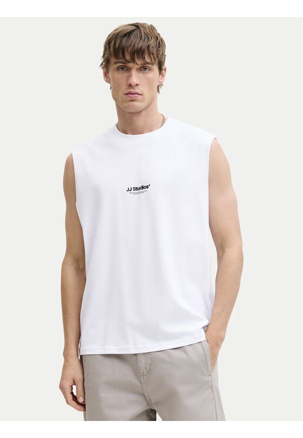 Jack & Jones Tank top Soho 12288001 Biały Relaxed Fit. Kolor: biały. Materiał: bawełna