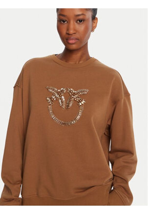 Pinko - PINKO Bluza Nelly 100534 A2RO Brązowy Regular Fit. Kolor: brązowy. Materiał: bawełna