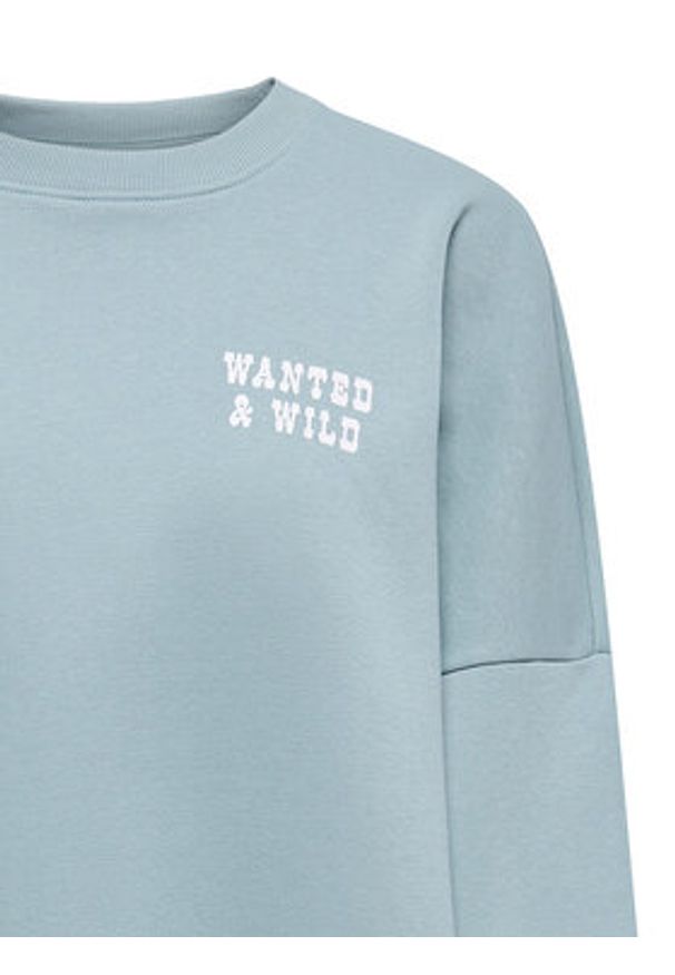 only - ONLY Bluza Stina 15357086 Błękitny Regular Fit. Kolor: niebieski. Materiał: bawełna