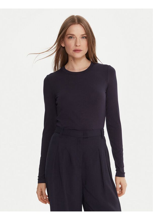 Weekend Max Mara Bluzka Multie 2525946012 Granatowy Slim Fit. Kolor: niebieski. Materiał: wiskoza