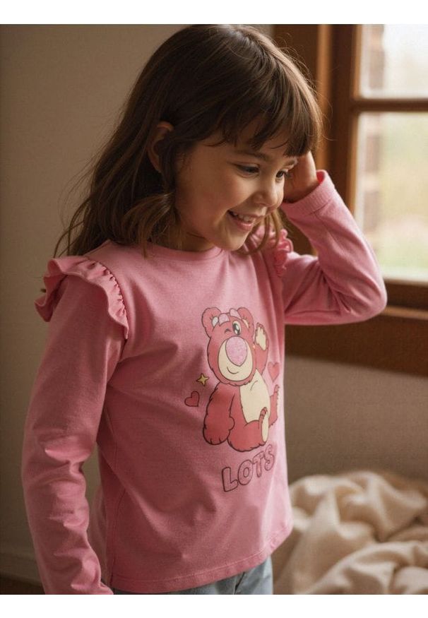 Sinsay - Bawełniana koszulka z nadrukiem Toy Story - różowy. Kolor: różowy. Materiał: bawełna. Wzór: nadruk