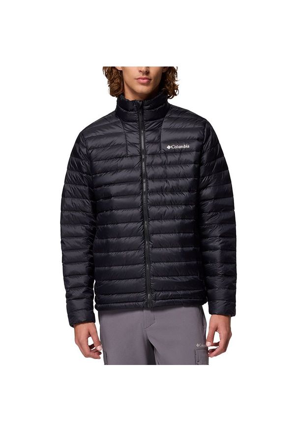 columbia - Kurtka męska Columbia Corelite Packable Down 2134222010 - czarna. Okazja: na co dzień. Kolor: czarny. Materiał: puch, poliester, materiał. Wzór: aplikacja. Sezon: zima. Styl: casual