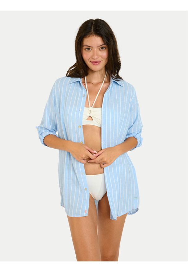 Banana Moon Koszula Garel Galeana MVD66 Błękitny Regular Fit. Kolor: niebieski. Materiał: syntetyk