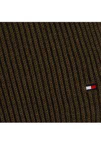 TOMMY HILFIGER - Tommy Hilfiger Szal Essential Flag Knitted Scarf AM0AM10365 Khaki. Kolor: brązowy. Materiał: materiał #3