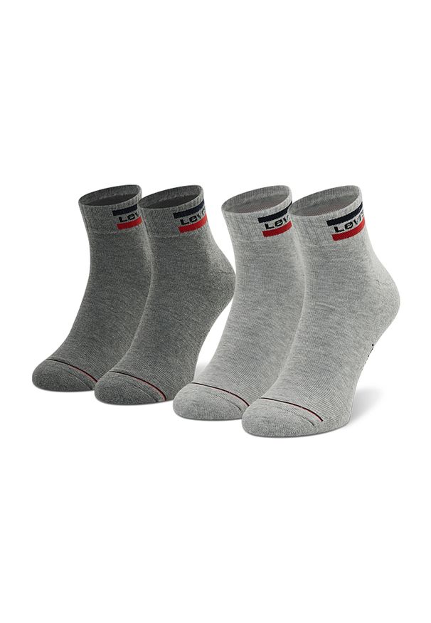 Zestaw 2 par niskich skarpet unisex Levi's® 902011001 Grey Combo. Kolor: szary. Materiał: materiał
