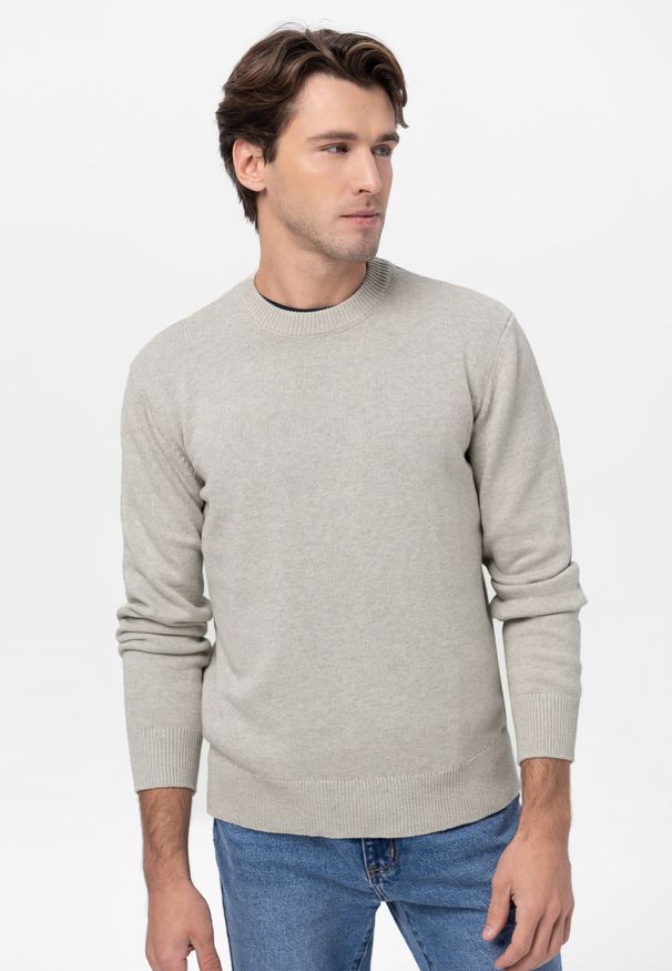 Volcano - Bawełniany sweter S-RAYAN. Okazja: na co dzień. Materiał: bawełna. Wzór: melanż. Styl: klasyczny, casual, elegancki