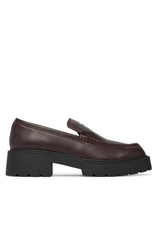 Calvin Klein Loafersy HW0HW03044 Bordowy. Kolor: czerwony. Materiał: skóra