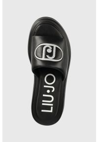 Liu Jo klapki ARIA 04 damskie kolor czarny na platformie SA3083EX01422222. Kolor: czarny. Materiał: guma. Obcas: na platformie #4