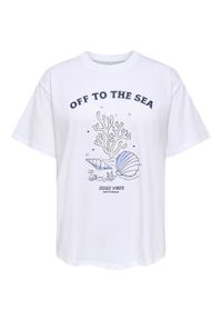 only - ONLY T-Shirt Celine 15374989 Biały Regular Fit. Kolor: biały. Materiał: bawełna #1