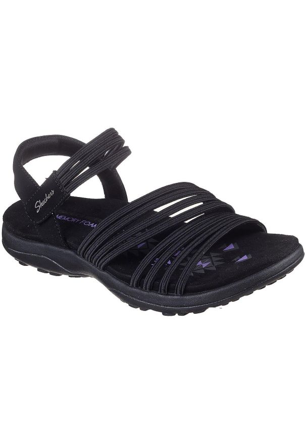 skechers - Sandały damskie Skechers Reggae Slim - Coffee. Kolor: czarny. Materiał: materiał