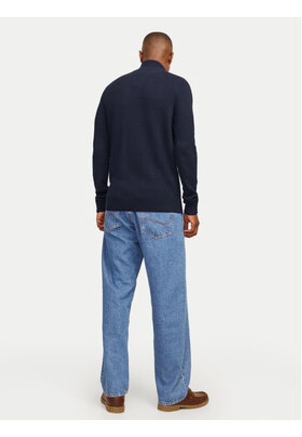 Jack & Jones Sweter Pannel 12258473 Granatowy Regular Fit. Kolor: niebieski. Materiał: bawełna