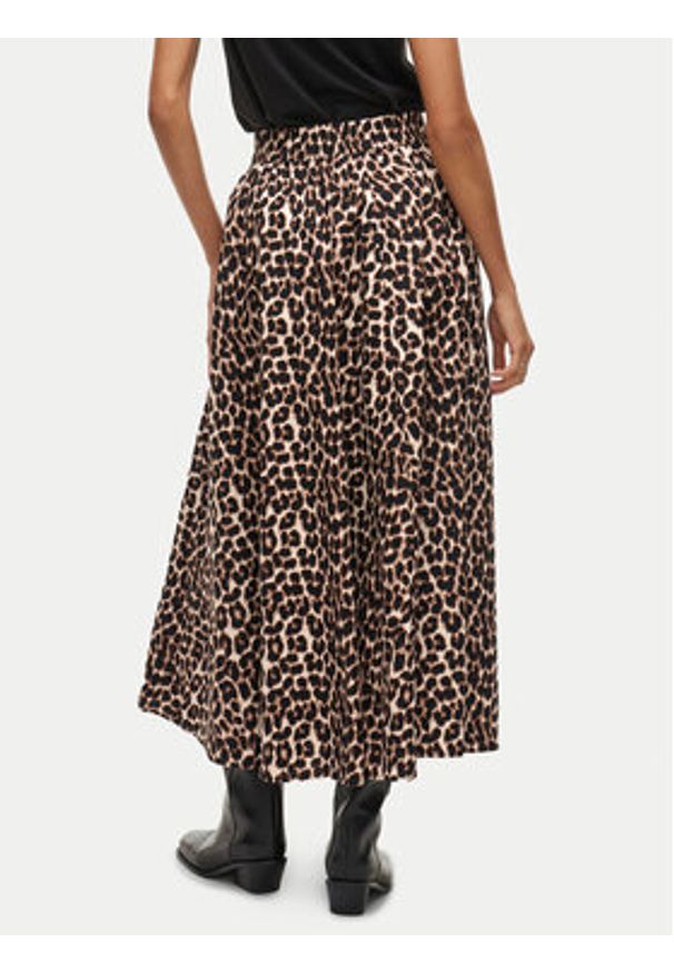 Vila Spódnica maxi Valencia 14106880 Brązowy Regular Fit. Kolor: brązowy. Materiał: bawełna