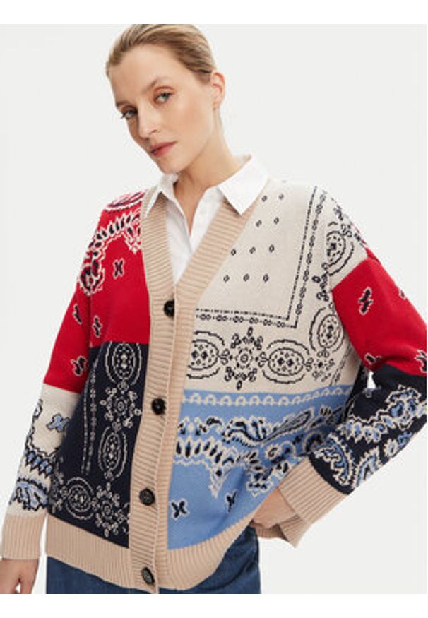 Weekend Max Mara Kardigan Baobab 2525346051 Kolorowy Relaxed Fit. Materiał: bawełna. Wzór: kolorowy